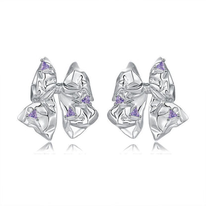 1 Pair IG Style Elegant Butterfly Copper Zircon Ear Studs