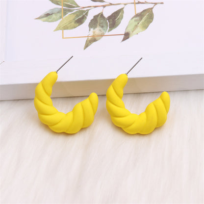 1 Pair Simple Style C Shape Spray Paint Arylic Ear Studs