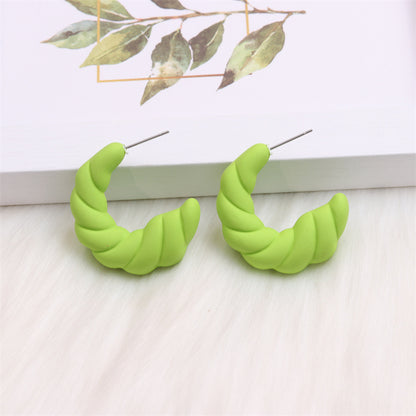 1 Pair Simple Style C Shape Spray Paint Arylic Ear Studs