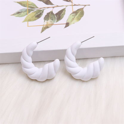 1 Pair Simple Style C Shape Spray Paint Arylic Ear Studs