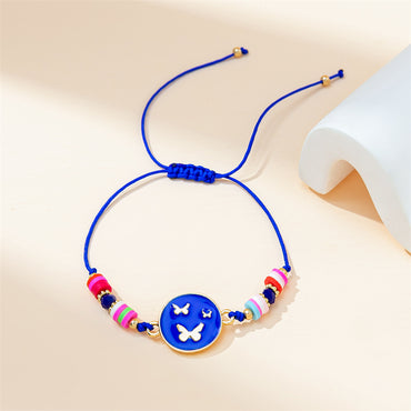 Simple Style Butterfly Alloy Soft Clay Beaded Women's Drawstring Bracelets