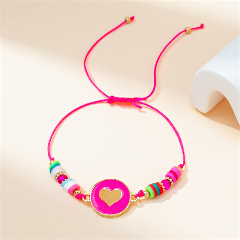 Vacation Simple Style Heart Shape Alloy Rope Beaded Women's Bracelets