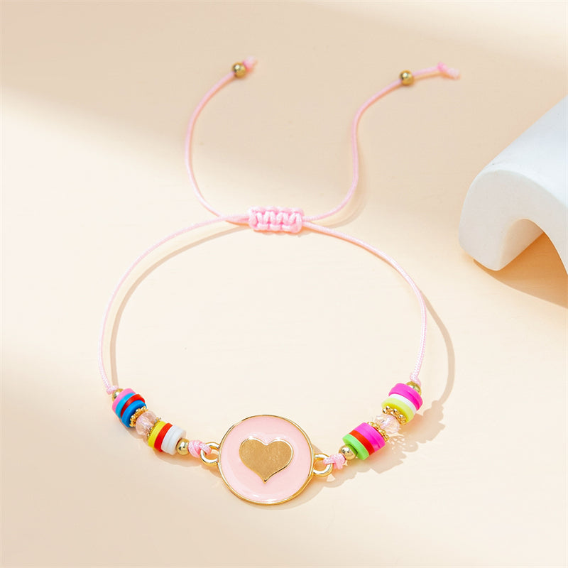 Vacation Simple Style Heart Shape Alloy Rope Beaded Women's Bracelets