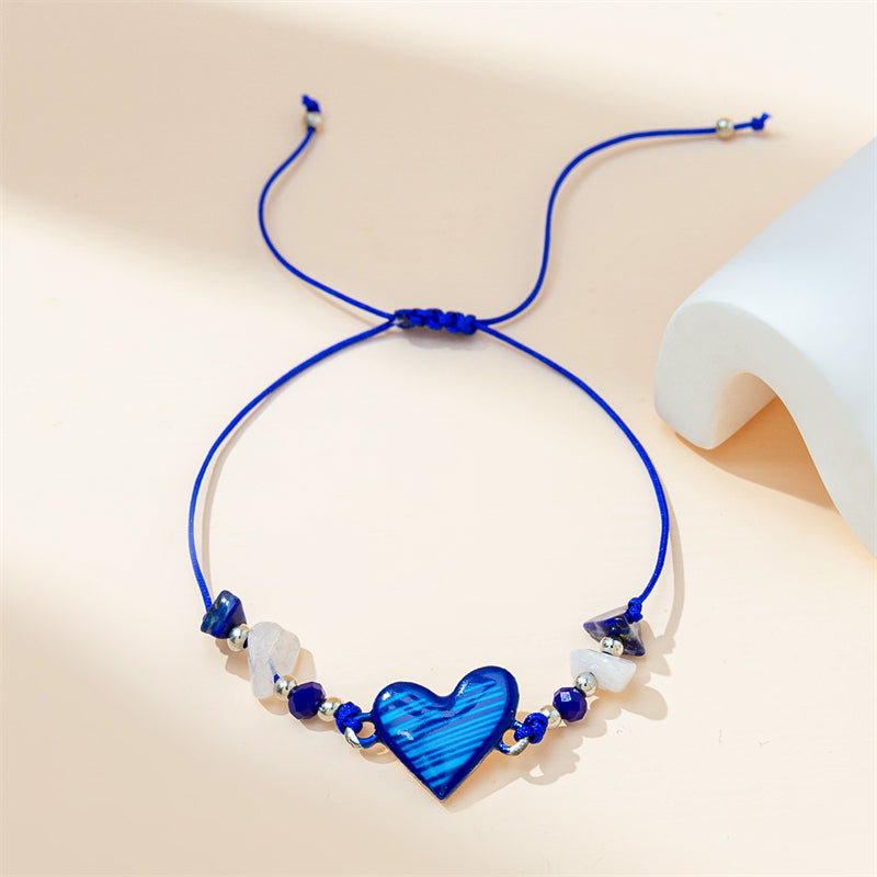 Vacation Simple Style Heart Shape Alloy Rope Beaded Women's Bracelets