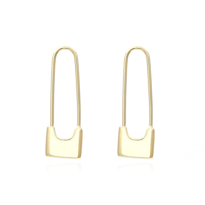 1 Pair Simple Style Classic Style Solid Color Plating Copper Gold Plated Earrings