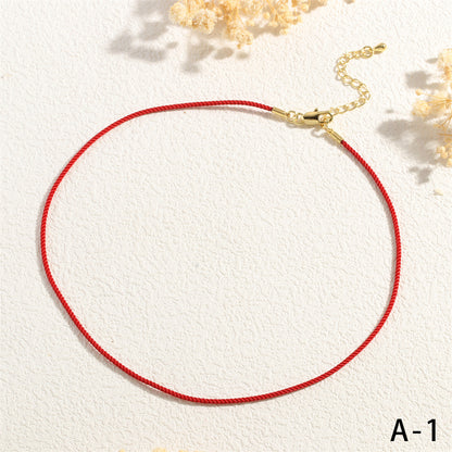 Preppy Style Simple Style Solid Color Cord Handmade 18K Gold Plated Women's Choker