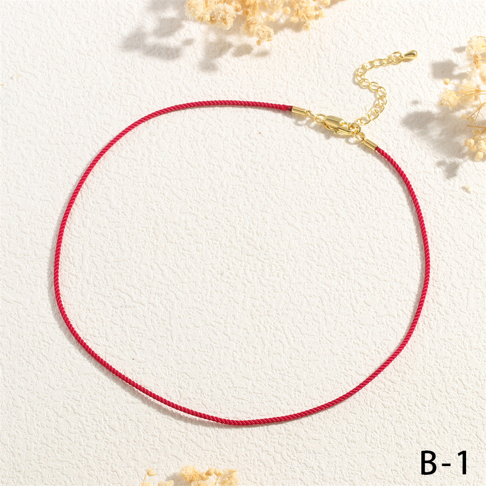 Preppy Style Simple Style Solid Color Cord Handmade 18K Gold Plated Women's Choker