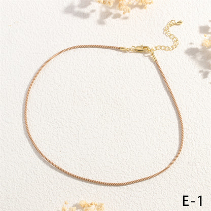 Preppy Style Simple Style Solid Color Cord Handmade 18K Gold Plated Women's Choker