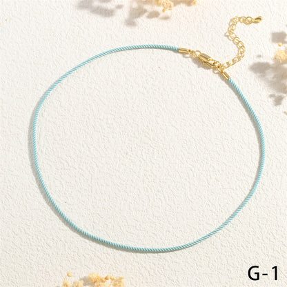 Preppy Style Simple Style Solid Color Cord Handmade 18K Gold Plated Women's Choker