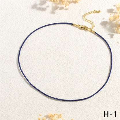 Preppy Style Simple Style Solid Color Cord Handmade 18K Gold Plated Women's Choker