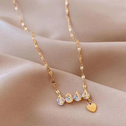 Simple Style Geometric Solid Color Stainless Steel Artificial Crystal Inlay Artificial Rhinestones 18K Gold Plated Women's Pendant Necklace