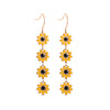 1 Pair Pastoral Daisy Copper Gold Plated Dangling Earrings