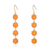 1 Pair Pastoral Daisy Copper Gold Plated Dangling Earrings