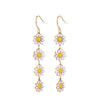 1 Pair Pastoral Daisy Copper Gold Plated Dangling Earrings