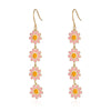 1 Pair Pastoral Daisy Copper Gold Plated Dangling Earrings