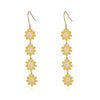 1 Pair Pastoral Daisy Copper Gold Plated Dangling Earrings