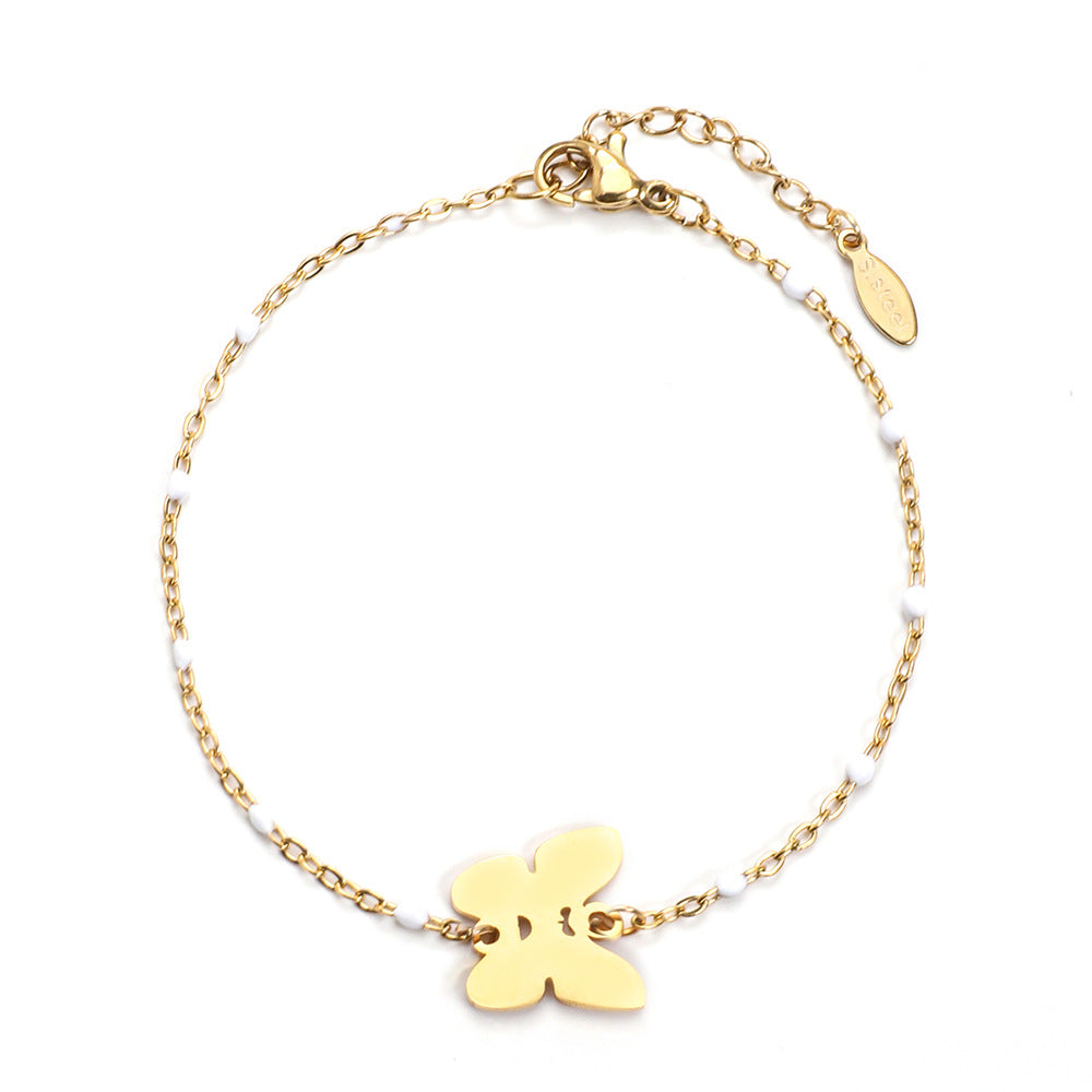 Stainless Steel Gold Plated Simple Style Classic Style Butterfly Plating Bracelets