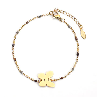 Stainless Steel Gold Plated Simple Style Classic Style Butterfly Plating Bracelets