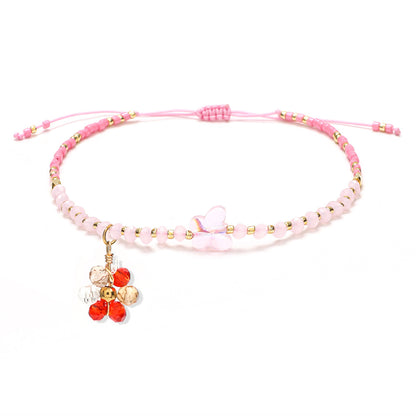 Simple Style Classic Style Butterfly Artificial Crystal Beaded Women's Drawstring Bracelets