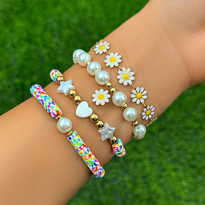 IG Style Sweet Star Daisy Alloy Soft Clay Plating Women's Bracelets