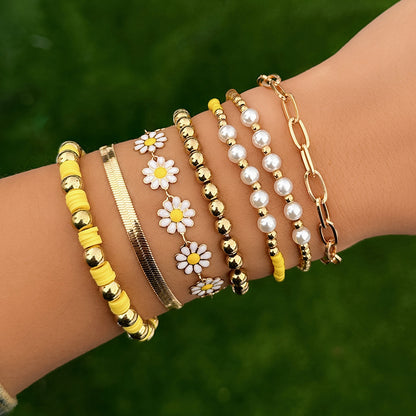 IG Style Sweet Star Daisy Alloy Soft Clay Plating Women's Bracelets