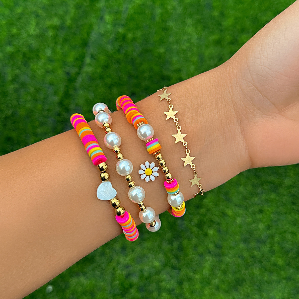 IG Style Sweet Star Daisy Alloy Soft Clay Plating Women's Bracelets