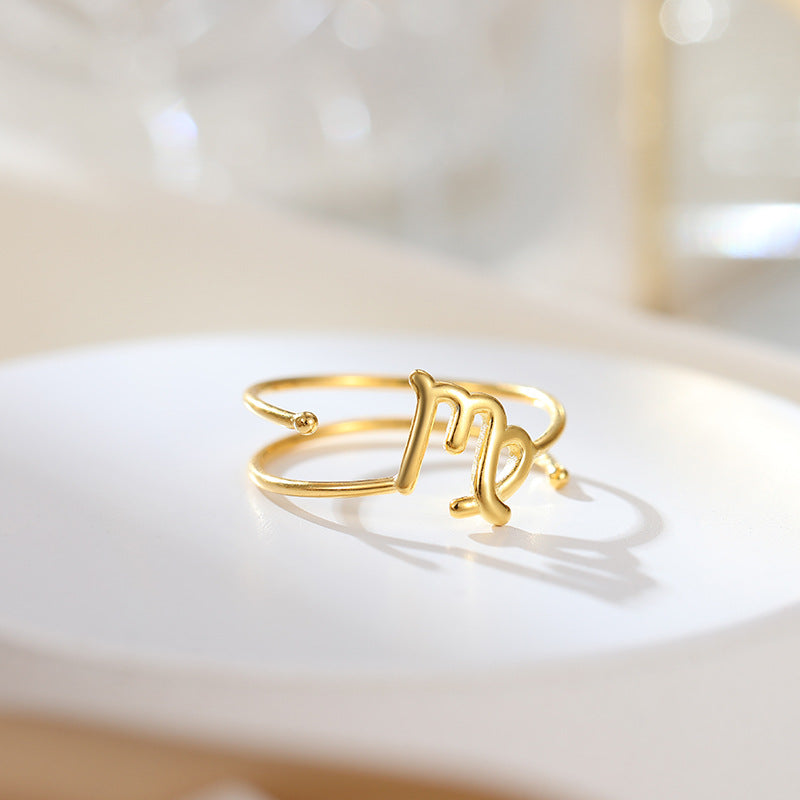 Sterling Silver Simple Style Constellation Plating Open Rings