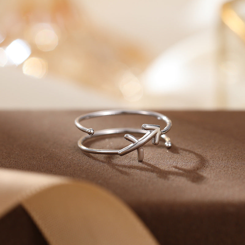 Sterling Silver Simple Style Constellation Plating Open Rings