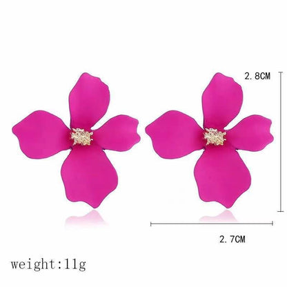 1 Pair Sweet Flower Stoving Varnish Alloy Ear Studs