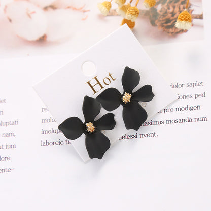 1 Pair Sweet Flower Stoving Varnish Alloy Ear Studs