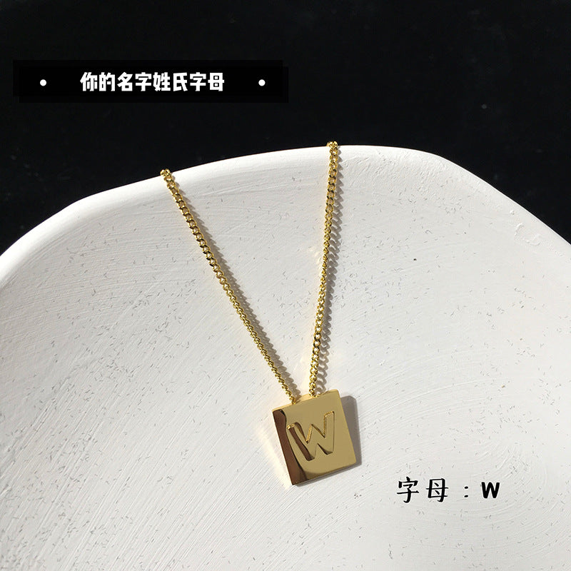 Titanium Steel Hip-Hop Letter Pendant Necklace