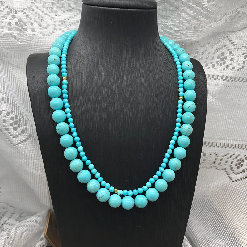 Classical Solid Color Turquoise Turquoise  Necklace In Bulk