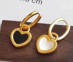Titanium Steel Simple Style Heart Shape Plating Earrings Necklace