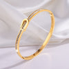 Stainless Steel Hip-Hop Geometric Solid Color Plating Bangle