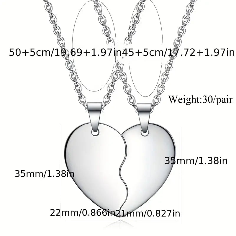 Stainless Steel Simple Style Heart Shape Shiny Metallic Pendant Necklace