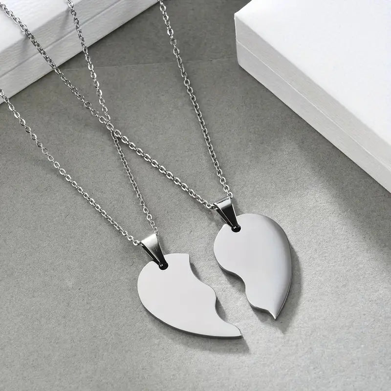 Stainless Steel Simple Style Heart Shape Shiny Metallic Pendant Necklace