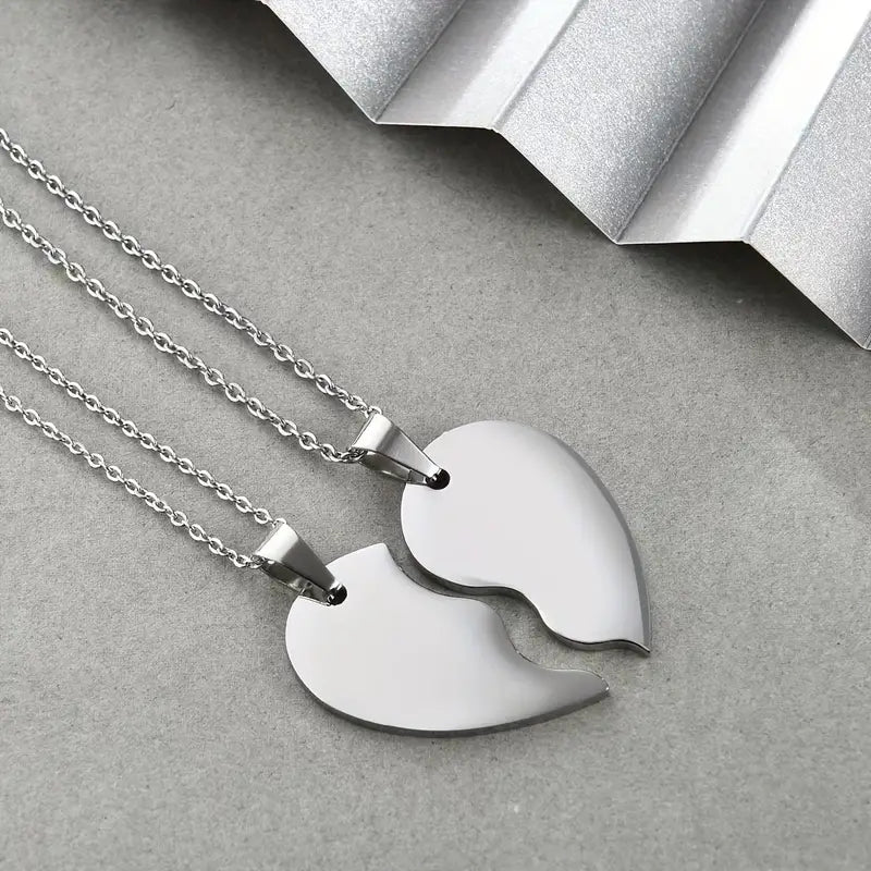 Stainless Steel Simple Style Heart Shape Shiny Metallic Pendant Necklace