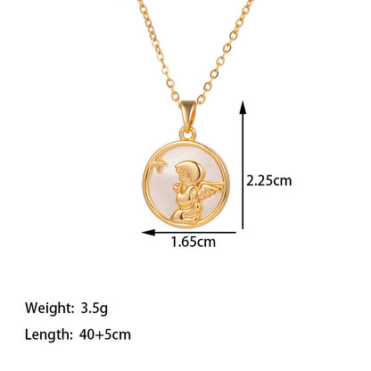 Titanium Steel 18K Gold Plated Glam Simple Style Commute Tower Heart Shape Flower Inlay Artificial Rhinestones Pendant Necklace