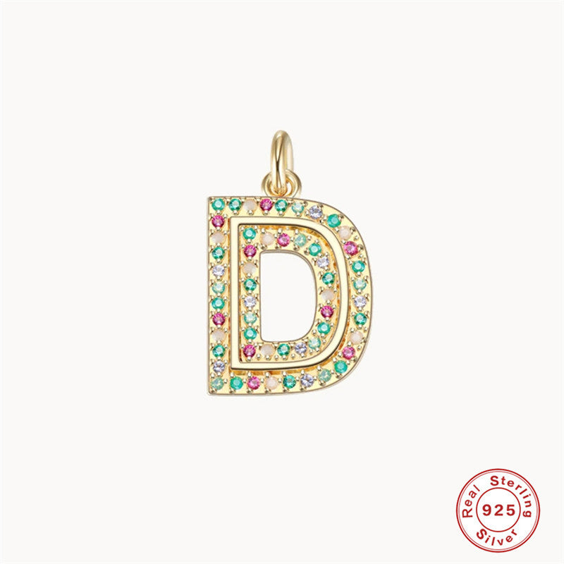 Sterling Silver Vintage Style Letter Zircon