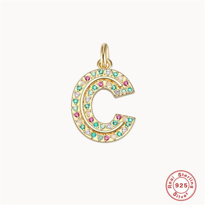 Sterling Silver Vintage Style Letter Zircon