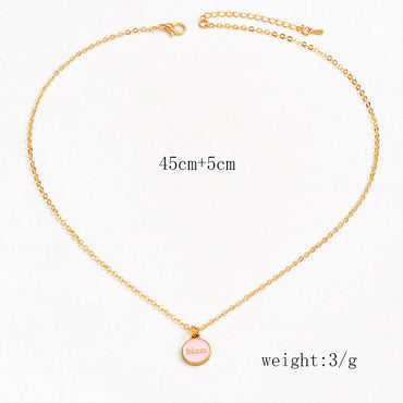 IG Style Simple Style Round Letter Alloy Enamel Women's Pendant Necklace
