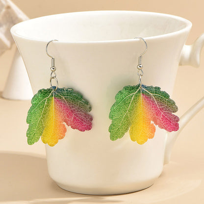 1 Pair Casual Simple Style Maple Leaf Arylic Drop Earrings