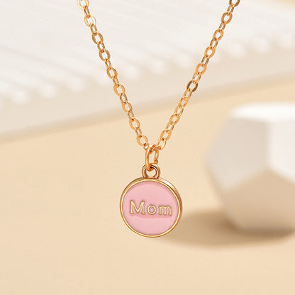 IG Style Simple Style Round Letter Alloy Enamel Women's Pendant Necklace