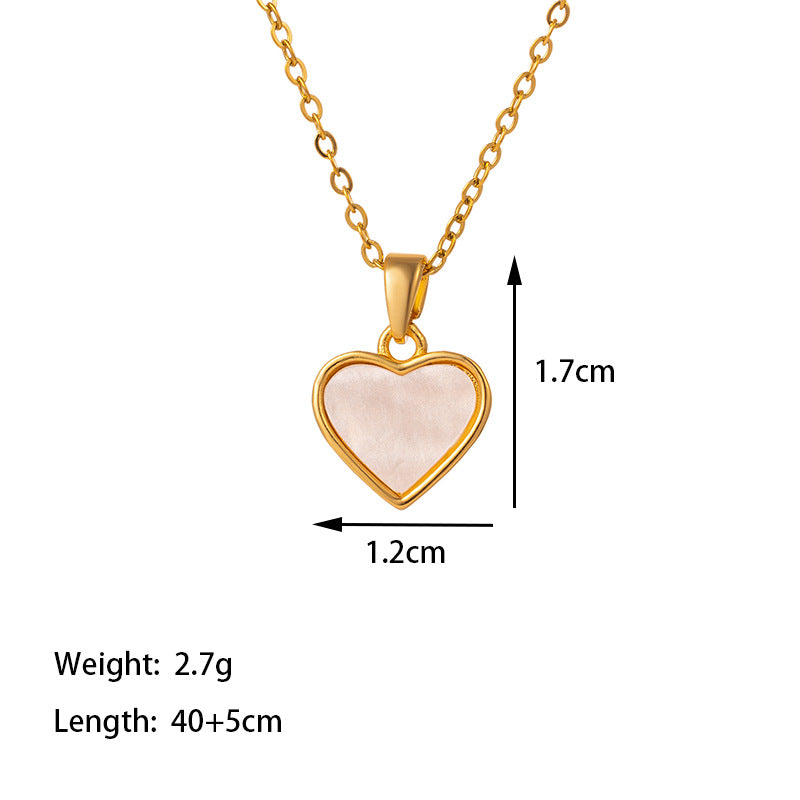 Titanium Steel 18K Gold Plated Casual Simple Style Commute Dolphin Flower Butterfly Inlay Artificial Rhinestones Shell Pendant Necklace