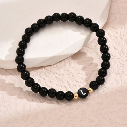 Simple Style Letter Resin Beaded Women's Bracelets