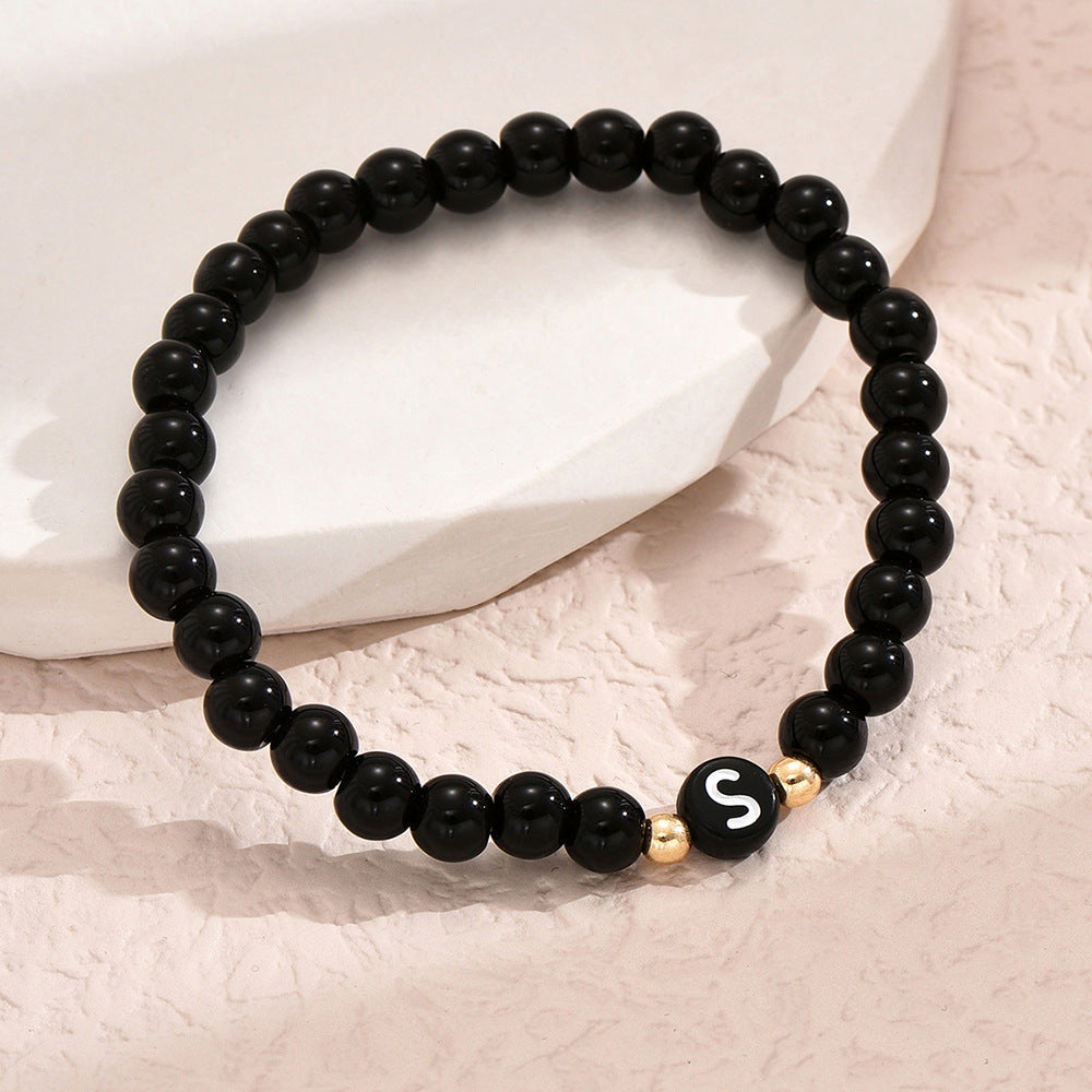 Simple Style Letter Resin Beaded Women's Bracelets