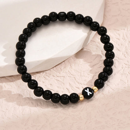 Simple Style Letter Resin Beaded Women's Bracelets