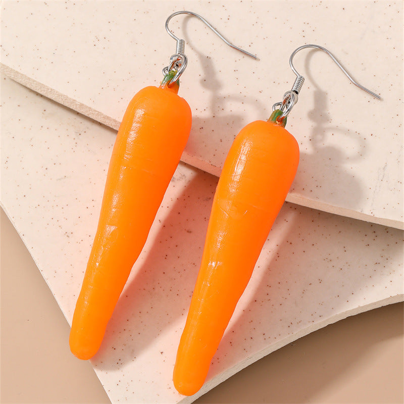 1 Pair Cute Sugar Gourd Carrot Strawberry Plastic Ear Hook