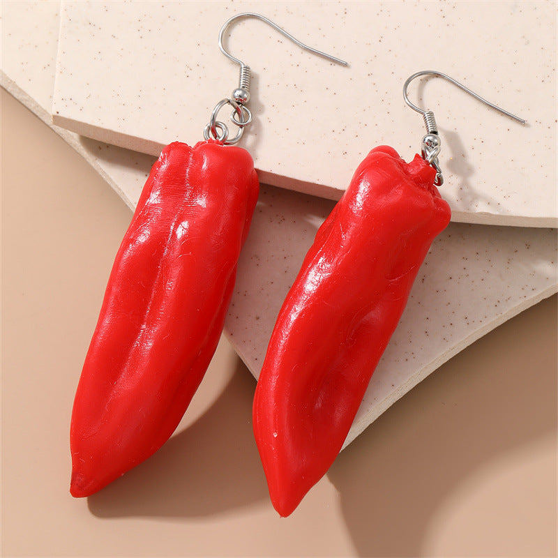 1 Pair Cute Sugar Gourd Carrot Strawberry Plastic Ear Hook