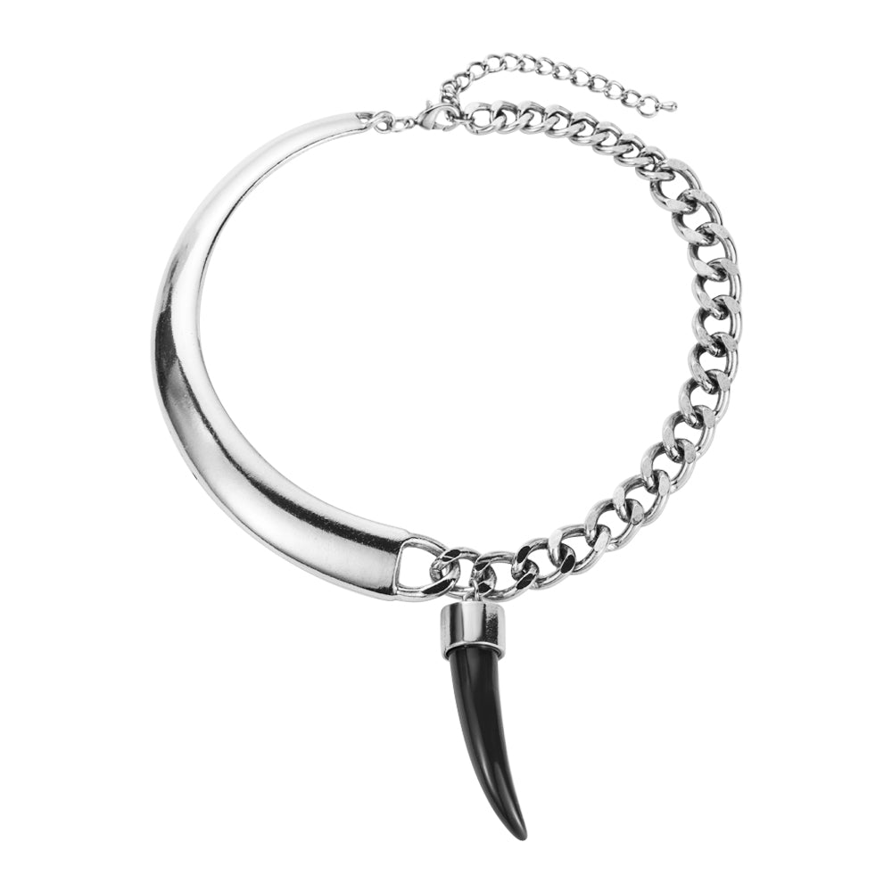 Hip-Hop Simple Style Horns Alloy Resin Silver Plated Unisex Choker